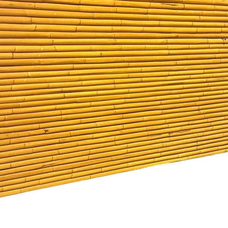 Restored 85" Wide Mid -century King Size Stacked Rattan Headboard - 5