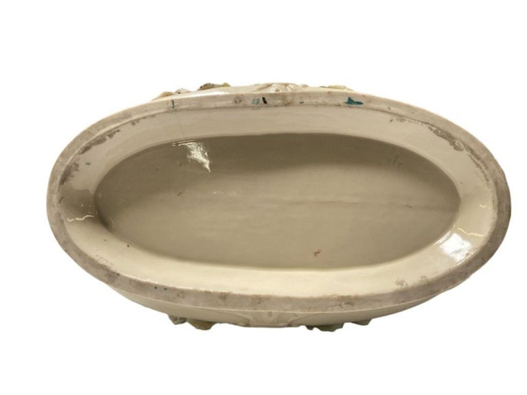 Italian Floral Swan Centerpiece Bowl Cachepot - 8