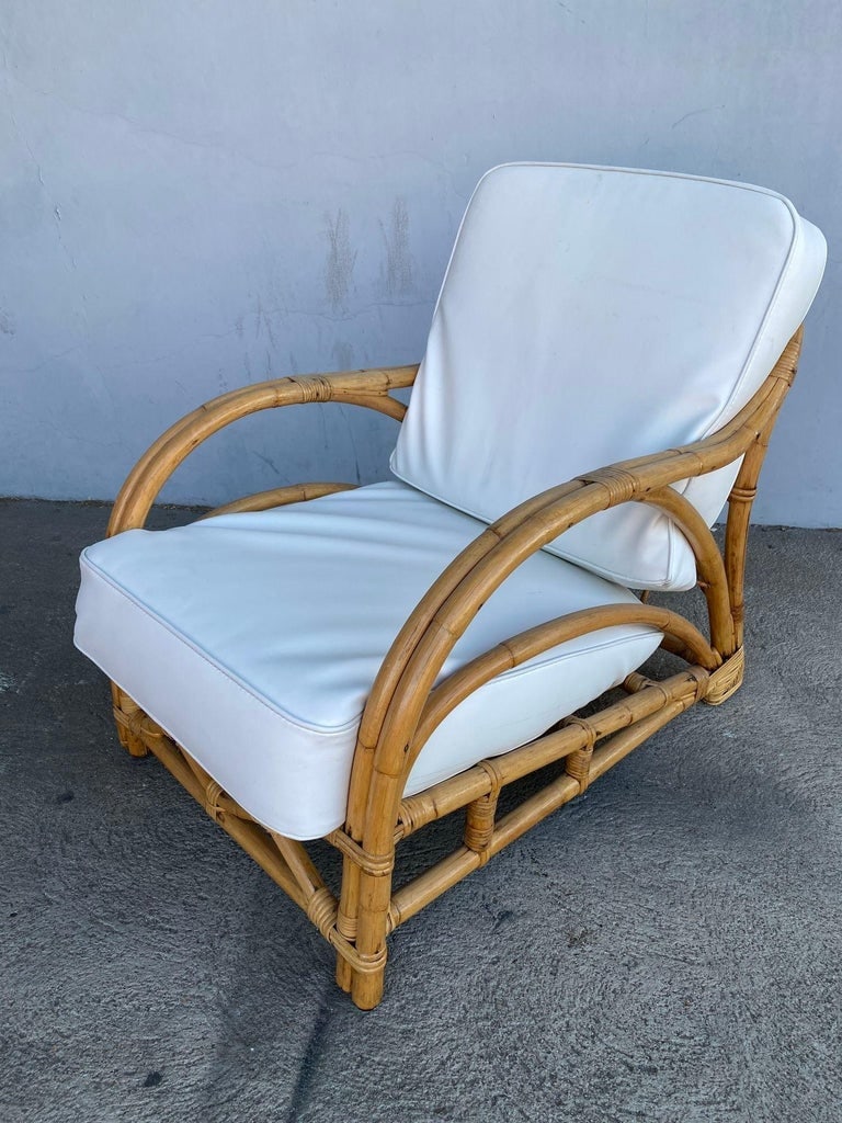 Rare Restored "1940s Transition" Rattan Sofa and Lounge Chair Living Room Set - 13