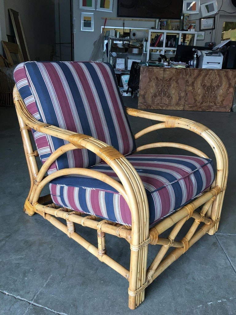 Restored Three-Strand "1940s Transition" Rattan Lounge - 2