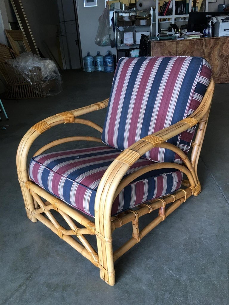 Restored Three-Strand "1940s Transition" Rattan Lounge - 4