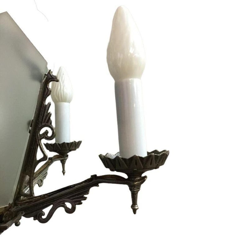 Art Deco Slat Glass Chandelier With Geometric Details - 8