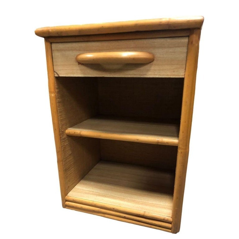 Restored Mid Century Rattan Dresser/Vanity Bedroom Set - 3