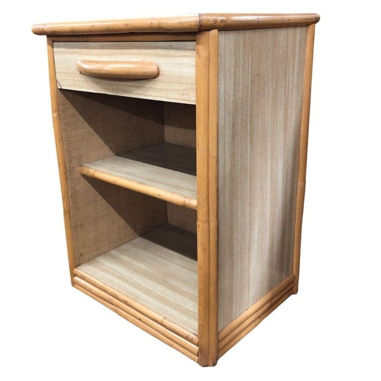 Restored Mid Century Rattan Dresser/Vanity Bedroom Set - 4