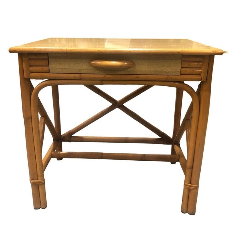 Restored Mid Century Rattan Dresser/Vanity Bedroom Set - 7