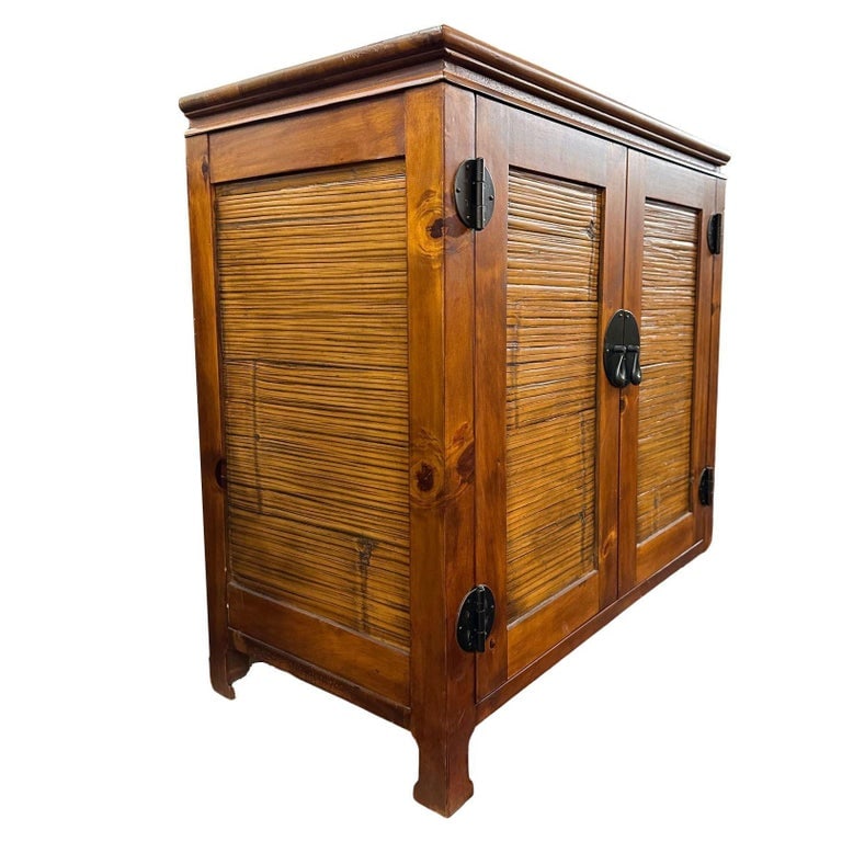 Oriental James Mont Style Koa & Stick Rattan Stereo Cabinet - 2