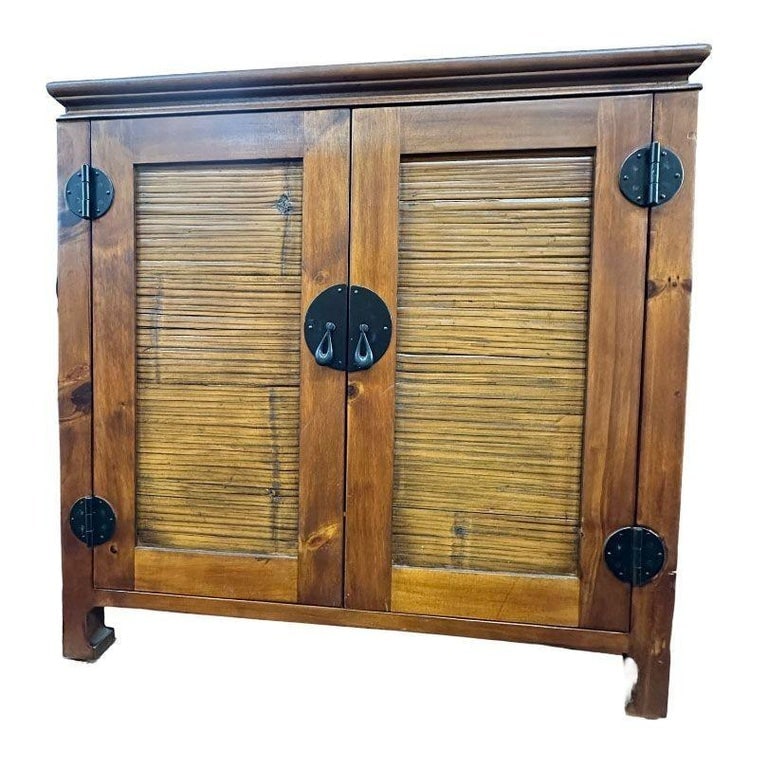Oriental James Mont Style Koa & Stick Rattan Stereo Cabinet - 3