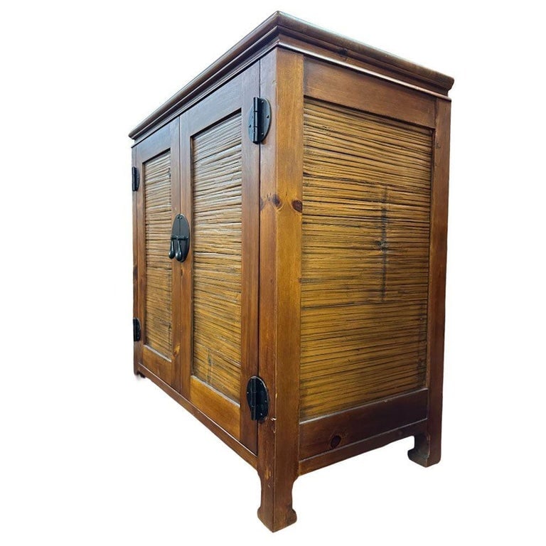Oriental James Mont Style Koa & Stick Rattan Stereo Cabinet - 4