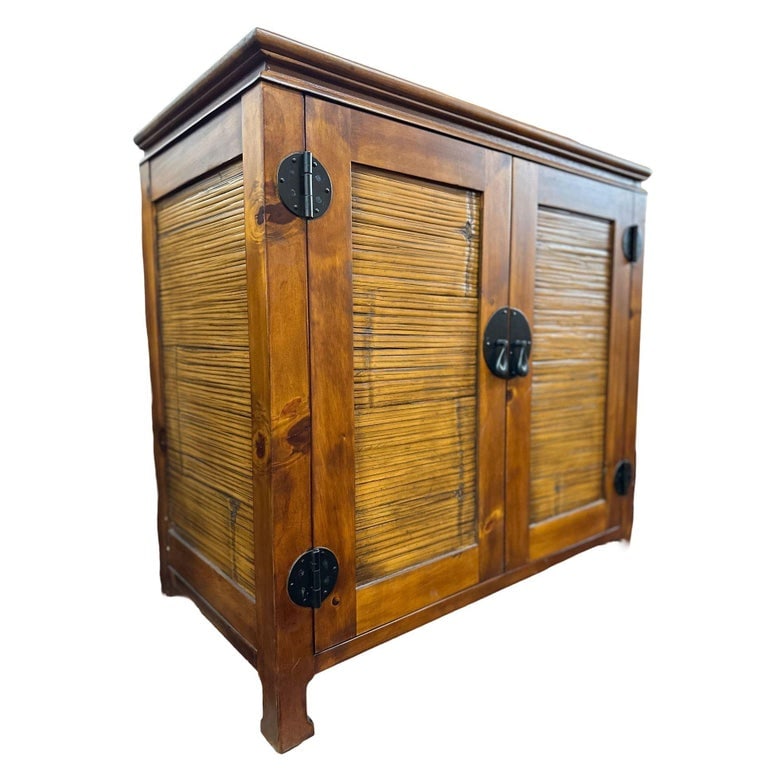 Oriental James Mont Style Koa & Stick Rattan Stereo Cabinet - 6
