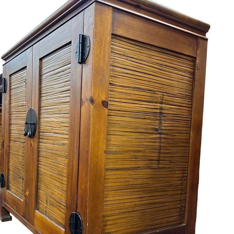 Oriental James Mont Style Koa & Stick Rattan Stereo Cabinet - 7