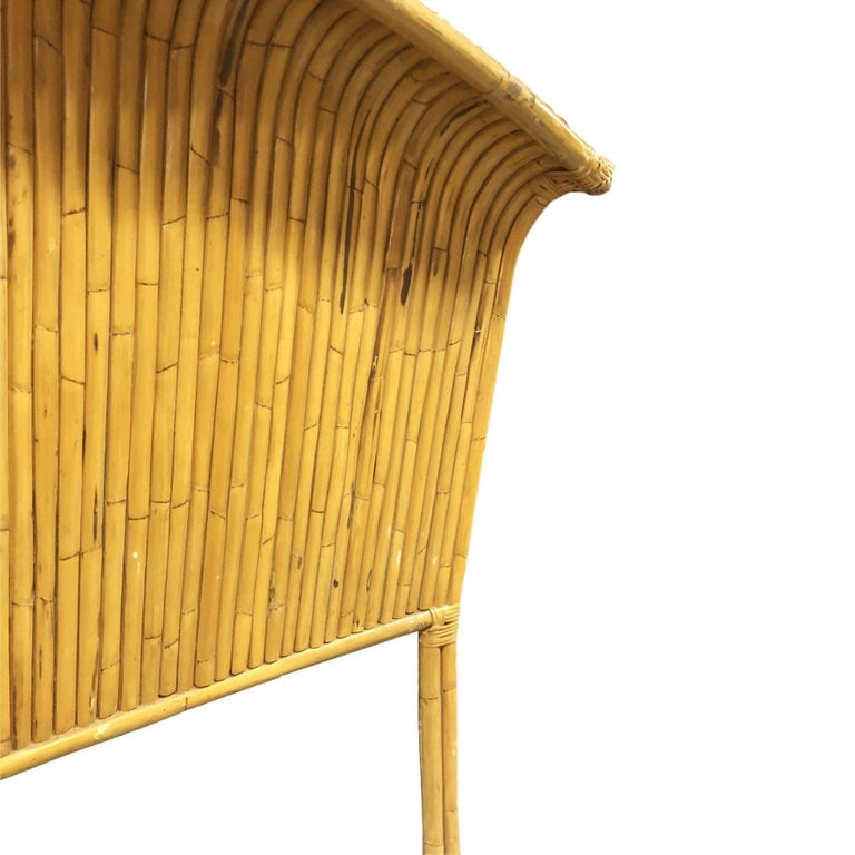 Restored Rattan Paul Frankl Fanback King Size Headboard - 5