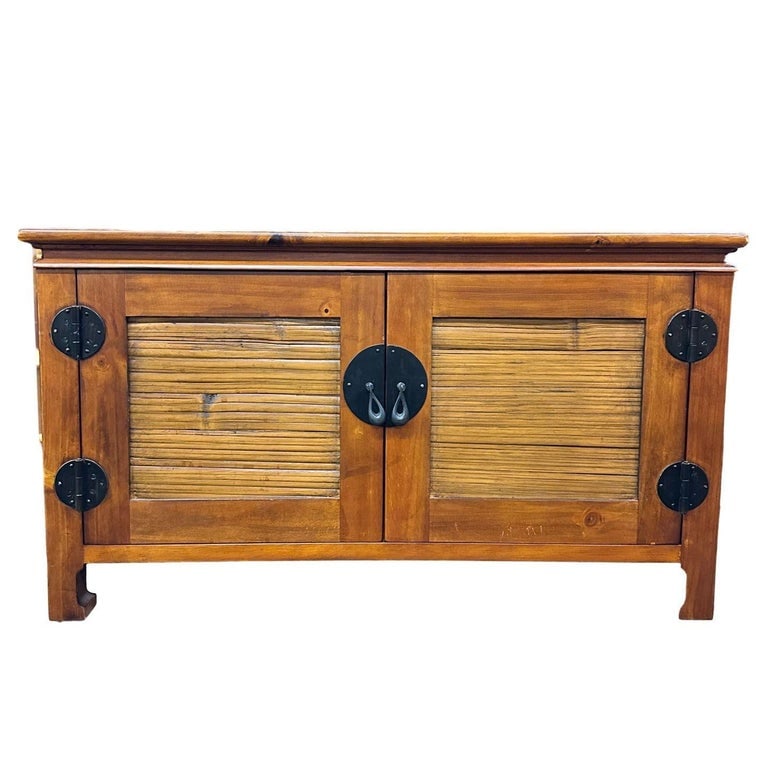 Oriental James Mont Style Koa & Stick Rattan TV Console - 5