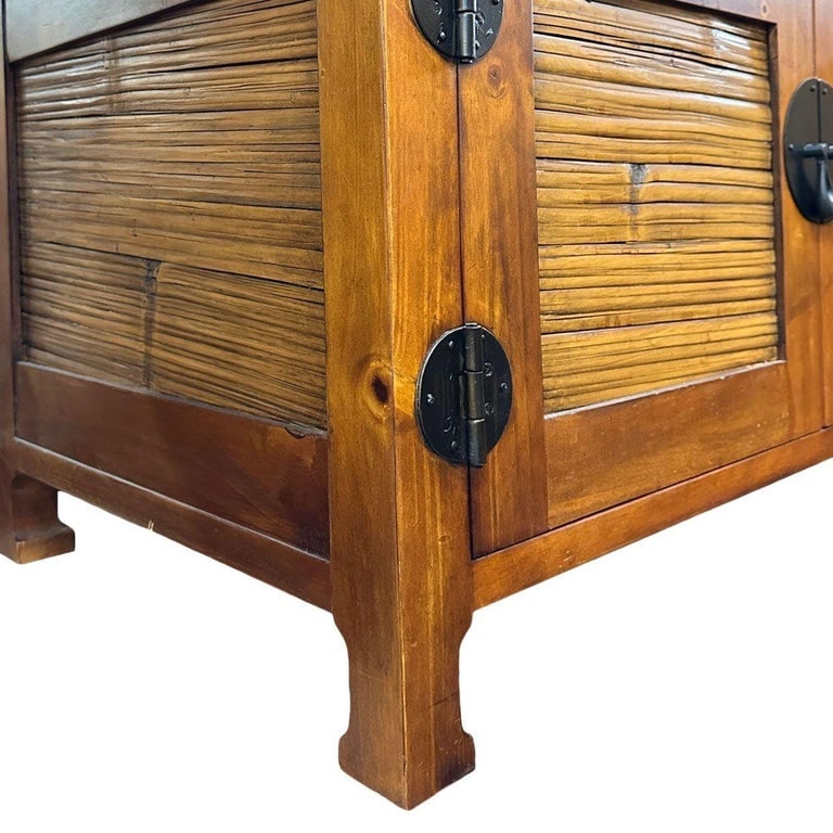 Oriental James Mont Style Koa & Stick Rattan TV Console - 7