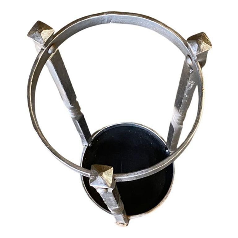 High Style Chromed Iron Art Deco Umbrella and Cane Holder Stand - 4