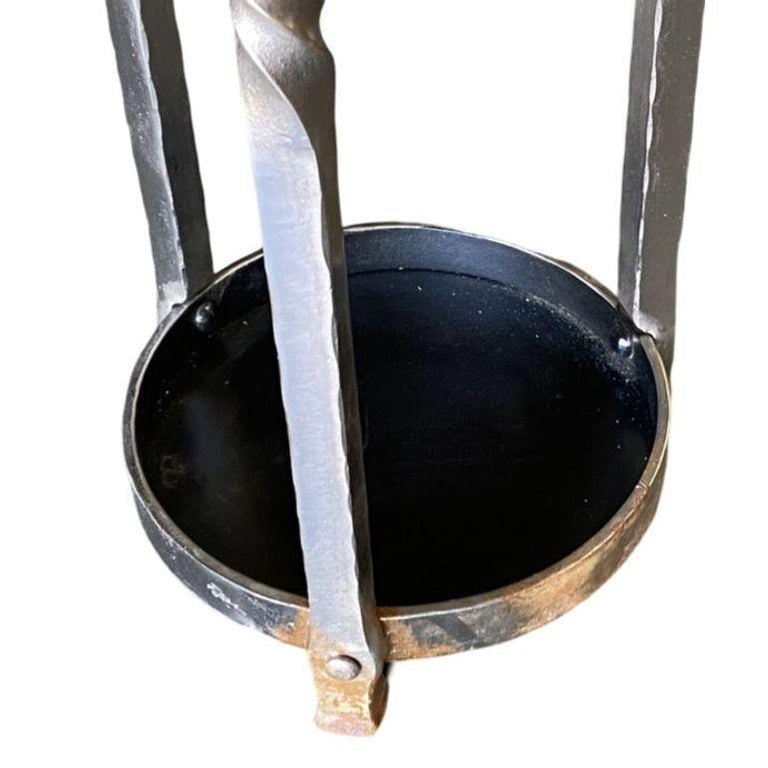 High Style Chromed Iron Art Deco Umbrella and Cane Holder Stand - 6