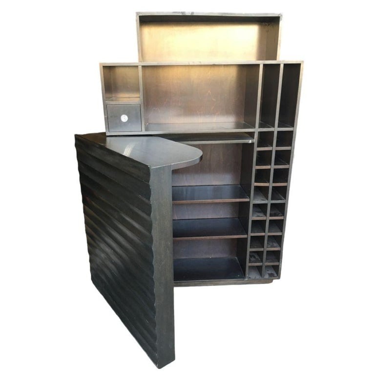 Postmodern Espresso Wood Dining Room Convertible Bar Cabinet, 1990 - 3