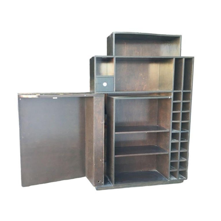 Postmodern Espresso Wood Dining Room Convertible Bar Cabinet, 1990 - 4