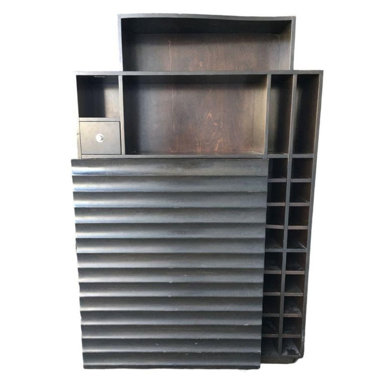 Postmodern Espresso Wood Dining Room Convertible Bar Cabinet, 1990 - 7