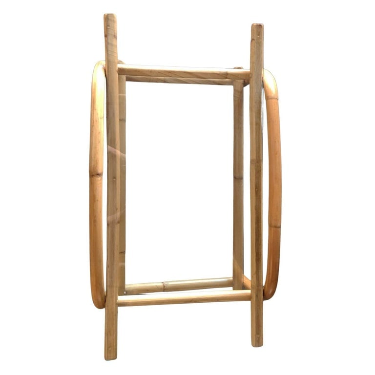 Restored Rattan End Table with Glass - 5