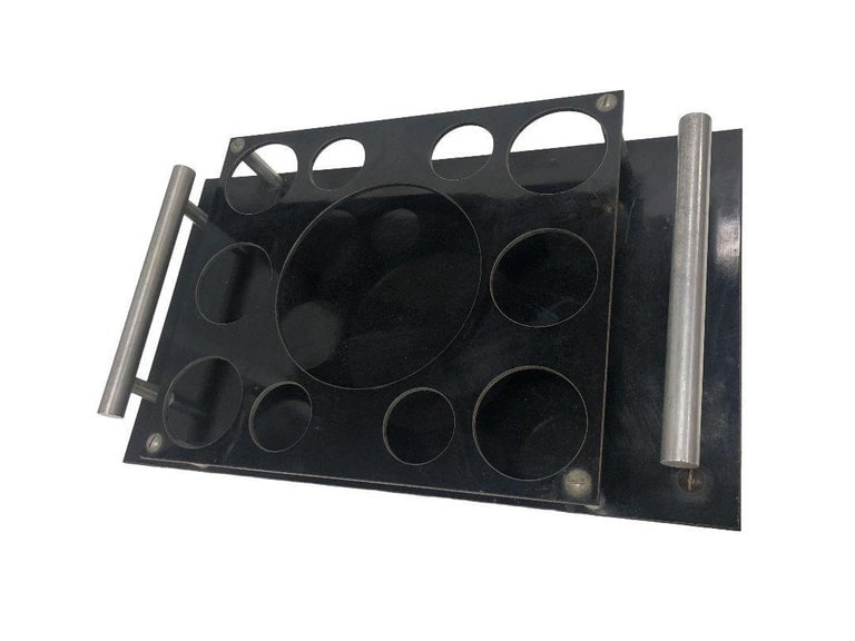 Aluminum and Bakelite Drink holder Tray by Aero-Art Los Angeles - 6