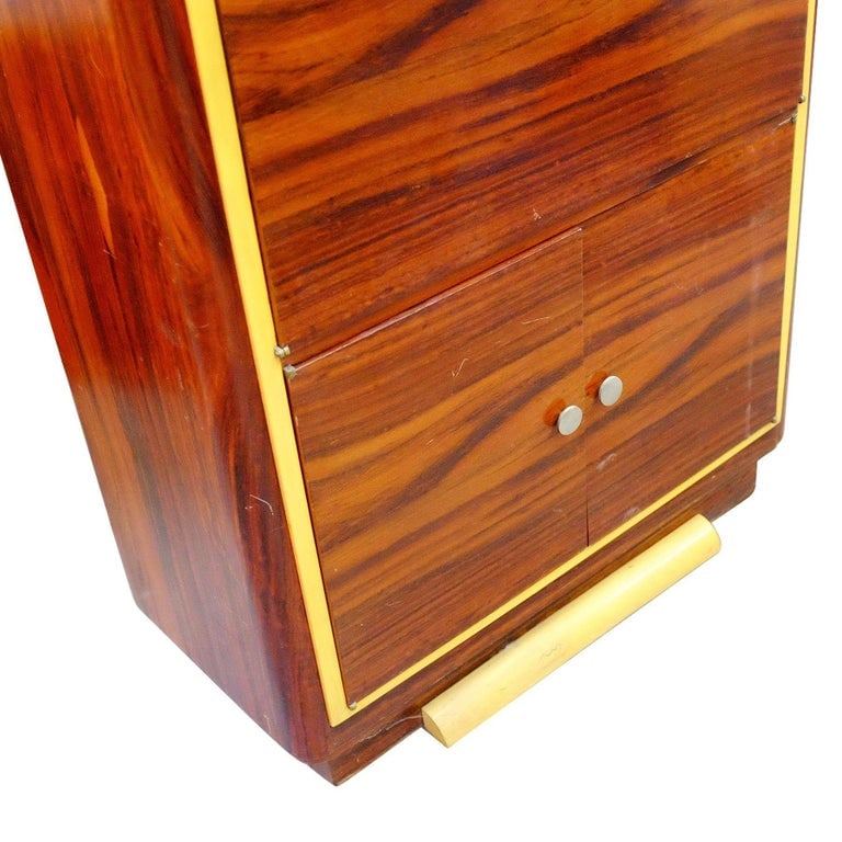 Art Deco Macassar Ebony Vitrine Cabinet with Bar and Secretary Desk - 3