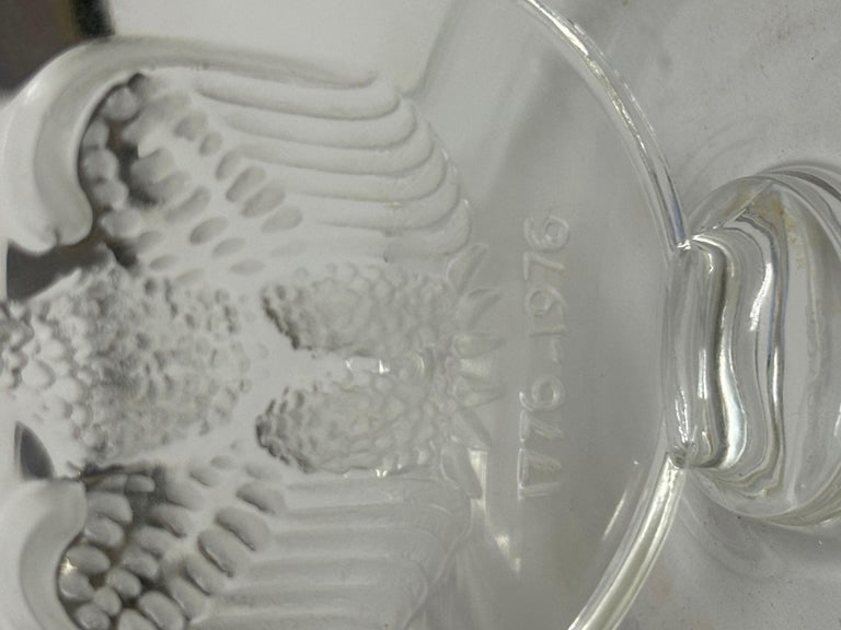 Vintage Lalique Crystal Pin Ring Dish Tray - 6