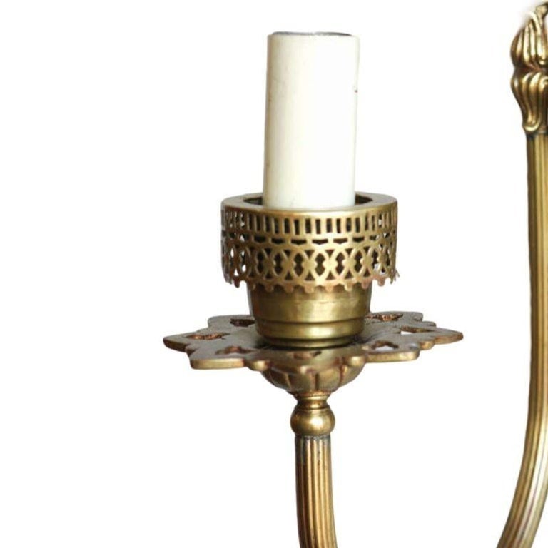 Edwardian era Neoclassical Bronze Greek Face 2-Arm Sconce, 2 Available - 4
