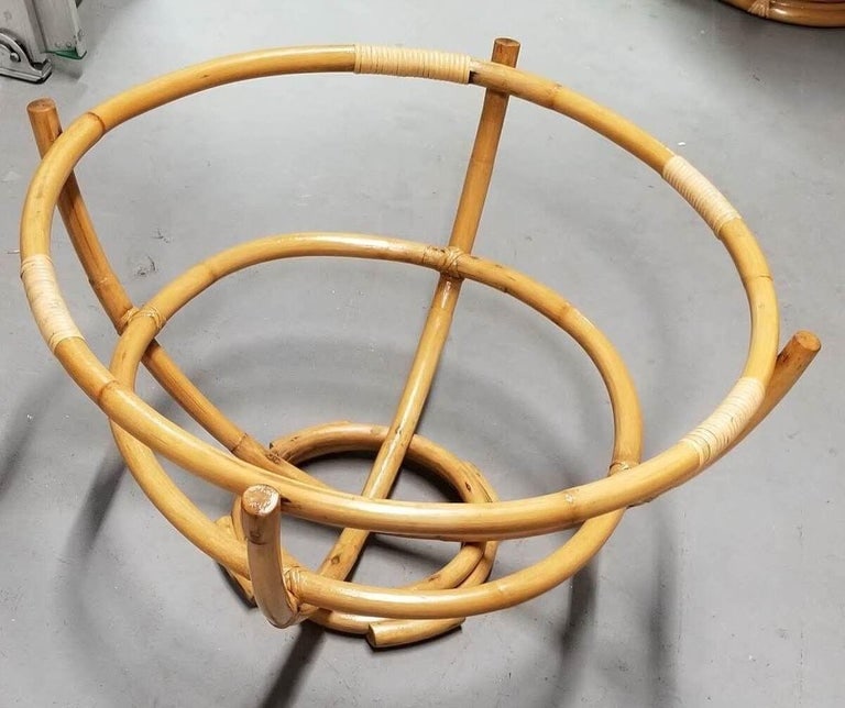 Restored Rattan Glass Top Coffee Table - 3
