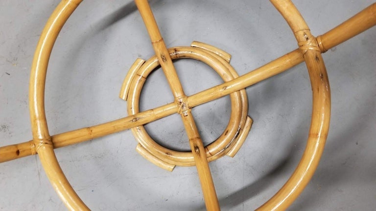 Restored Rattan Glass Top Coffee Table - 5