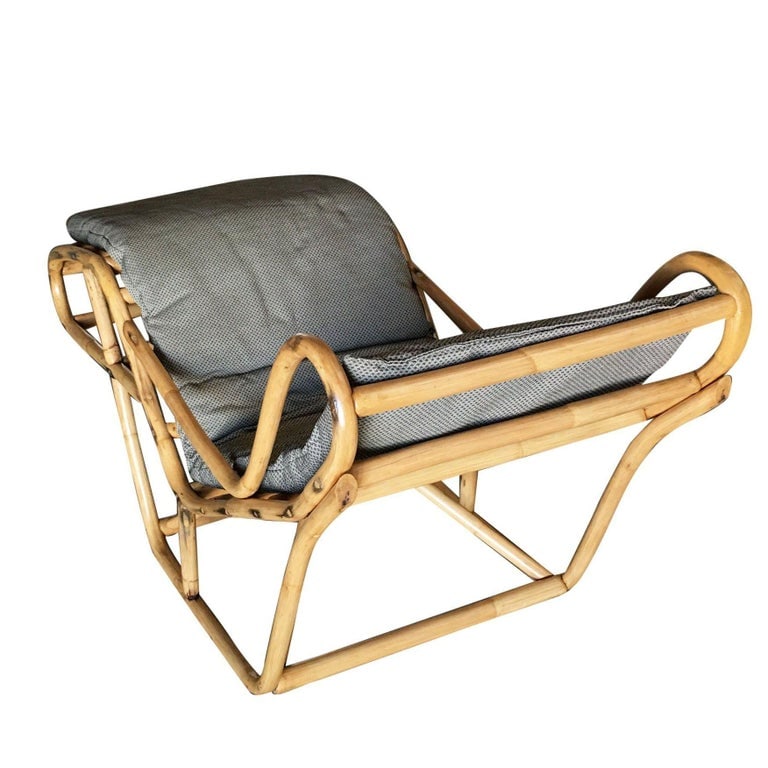 Restored Single-Strand Two-Position Rattan Chaise Lounge - 4