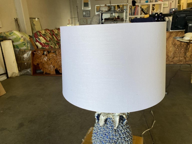 Modern Ceramic Pineapple Lamp With Large Shade W/ Shade - 5