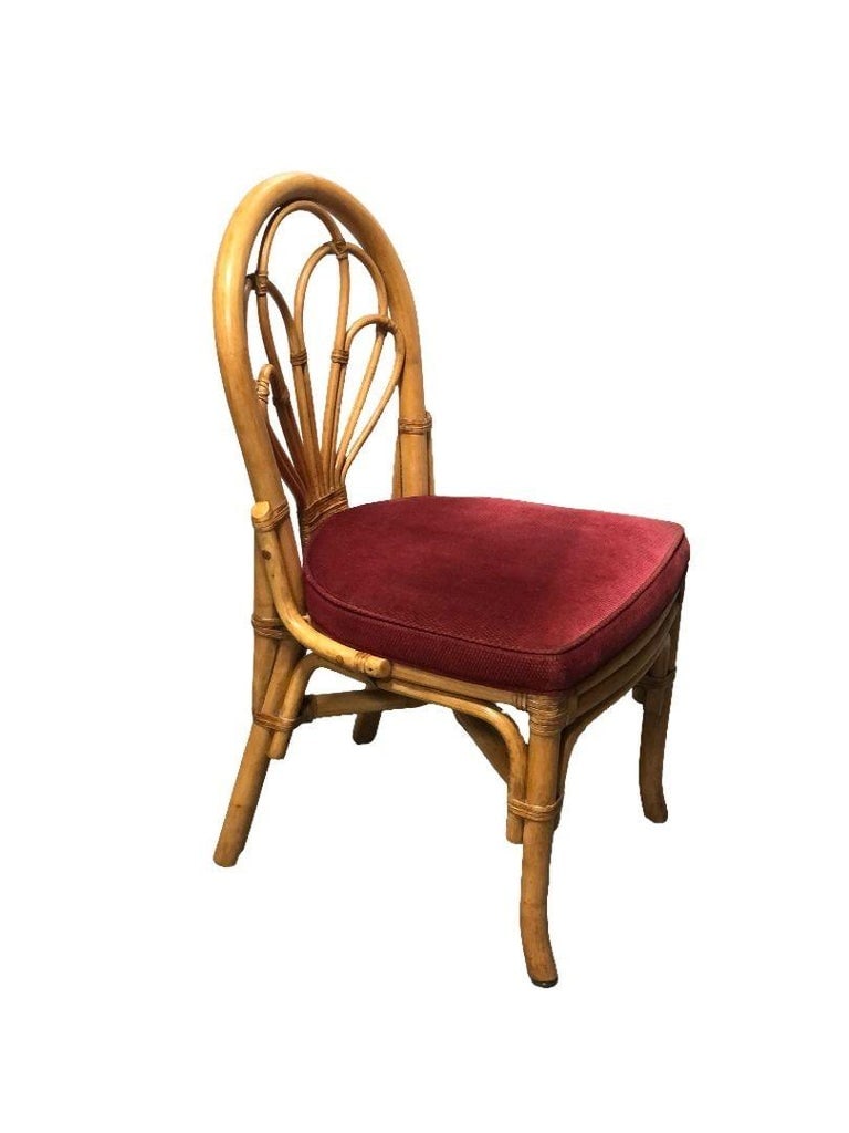 Restored Rattan Petal Fan Back Dining Chairs Set of 10 - 7