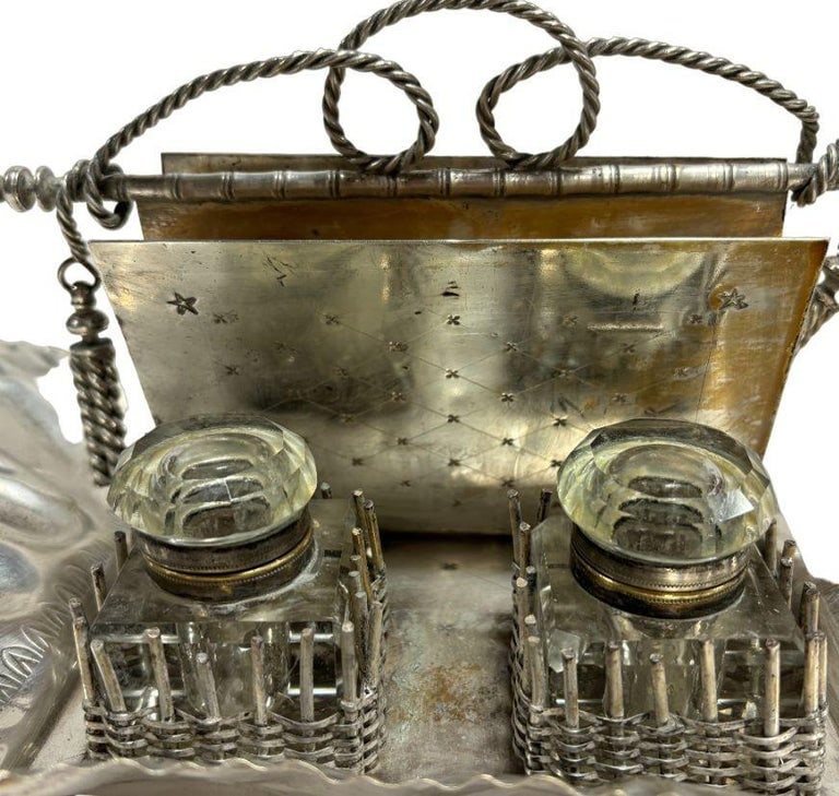 Late 1800's Double Ink Well & Letter Holder- From Agne's Moorehead Estate - 5