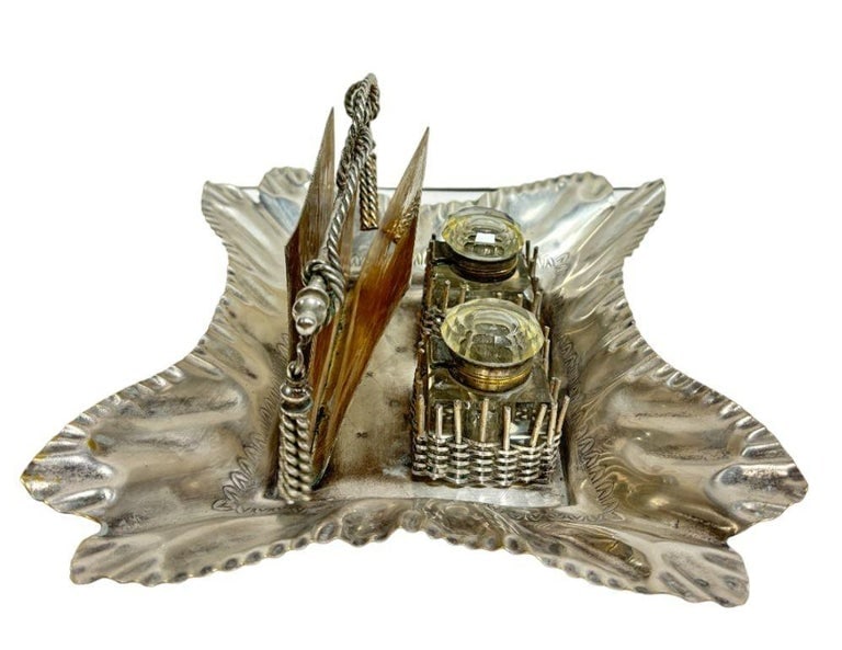 Late 1800's Double Ink Well & Letter Holder- From Agne's Moorehead Estate - 6