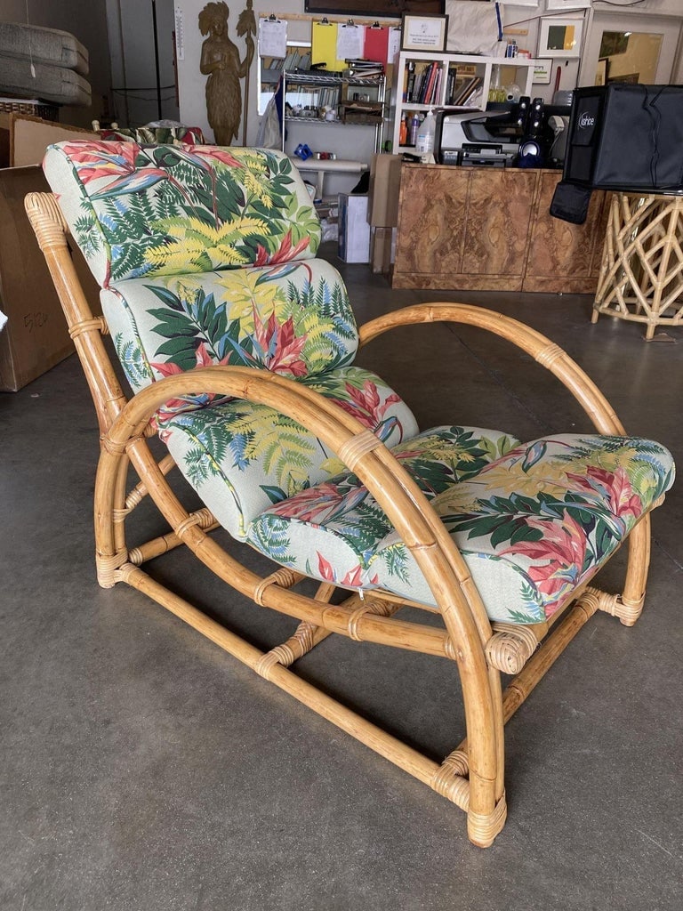 Restored Two-Strand "Half Moon" Rattan Cup Seat Lounge Chair - 2