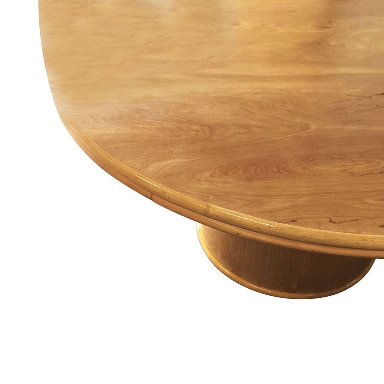 Bentwood Rattan and Oak Round Pedestal Dining Table - 6