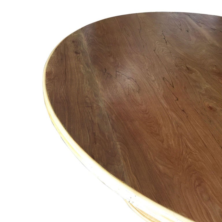 Bentwood Rattan and Oak Round Pedestal Dining Table - 7