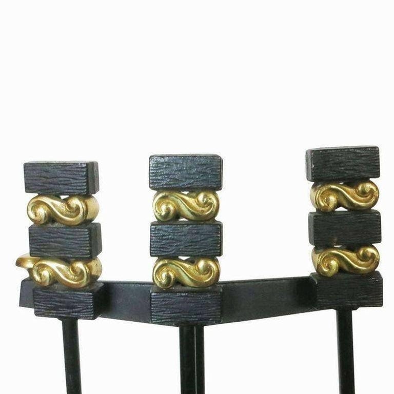 Donald Deskey Andirons and Fireplace Tools by Bennett Co - 2