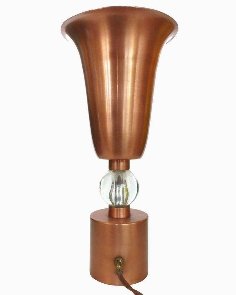 Copper Mid-Century Torchiere Table Lamps, Pair - 2