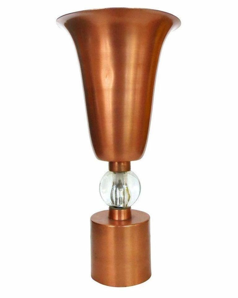 Copper Mid-Century Torchiere Table Lamps, Pair - 4