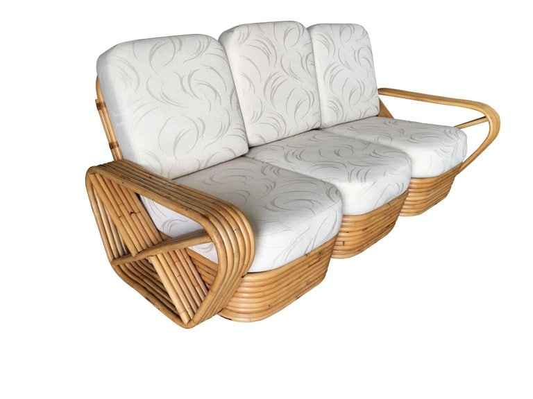 Restored Paul Frankl Six-Strand Sectional Sofa Living-Room Set with Side Tables - 2