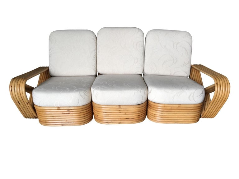 Restored Paul Frankl Six-Strand Sectional Sofa Living-Room Set with Side Tables - 3