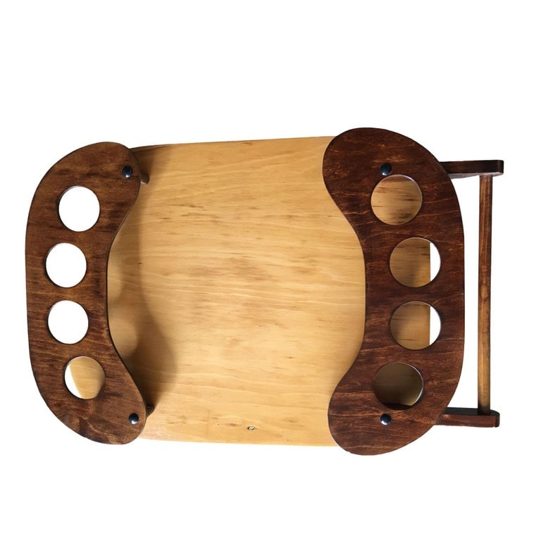 Midcentury Bent Birch Plywood Two-Tone Bar Cart - 6
