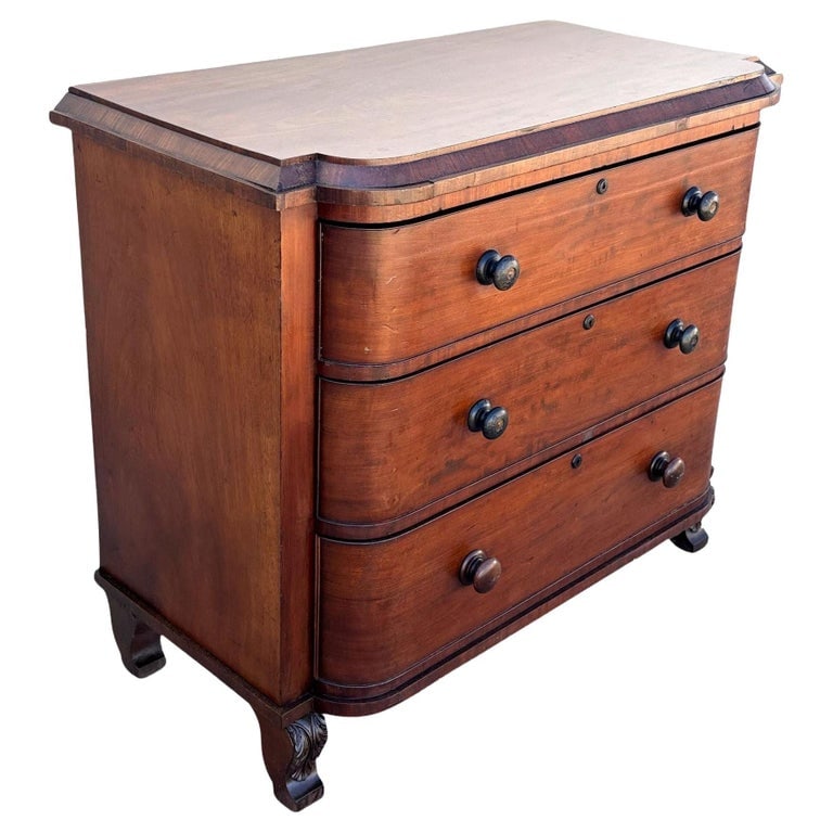 Late 19th Century Victorian Queen Anne Lowboy Dresser with Sculpted Front: This Late Victorian Queen Anne Lowboy Dresser showcases timeless elegance with its beautifully sculpted front and refined silhouette. Featuring three spacious drawers, it blends the ornate curves and 