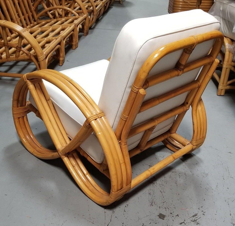 Restored Mid-Century Frankl Style Rattan Three-Strand Full Pretzel Livingroom Se - 14