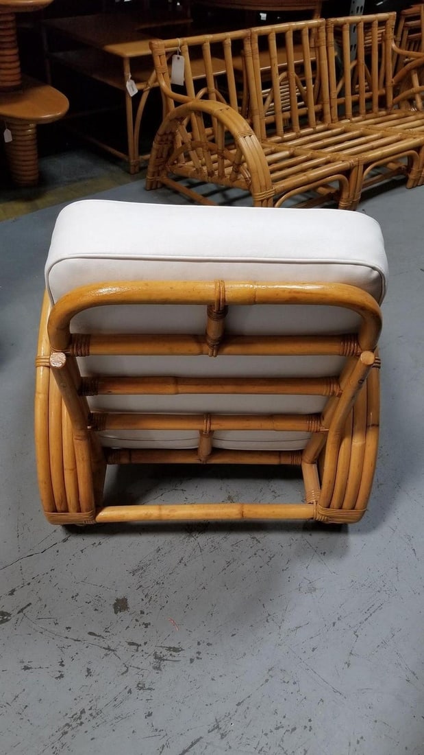 Restored Mid-Century Frankl Style Rattan Three-Strand Full Pretzel Livingroom Se - 15