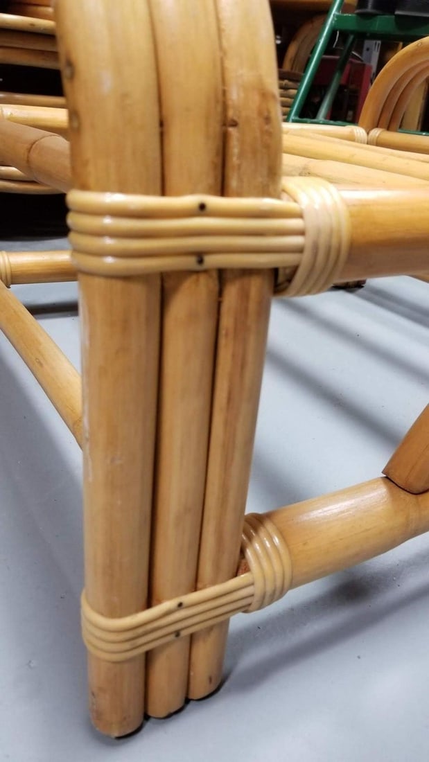 Restored Mid-Century Frankl Style Rattan Three-Strand Full Pretzel Livingroom Se - 17
