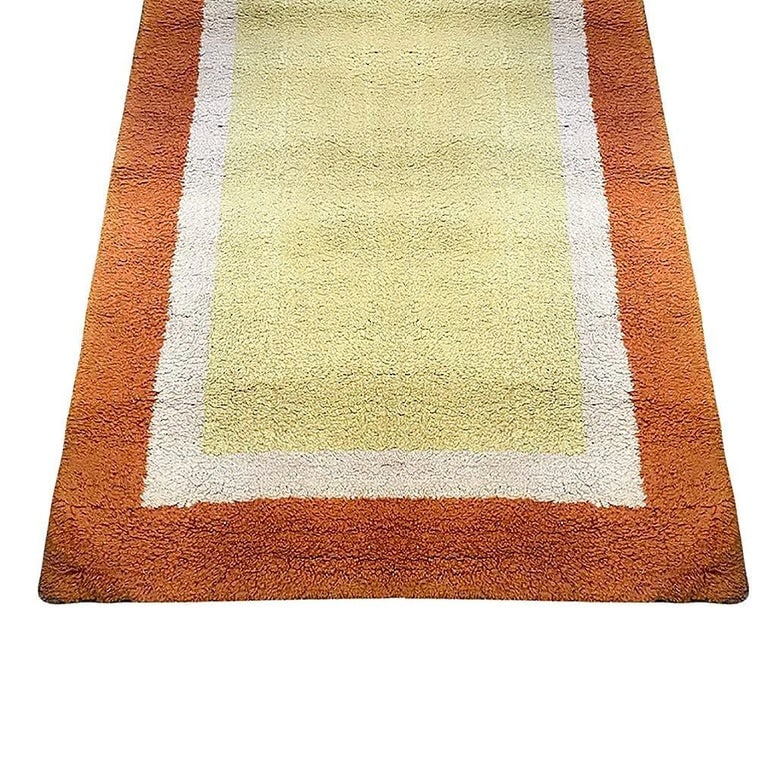 Post Modern Geometric Tricolor Scandinavian Shag Wool Rug - 3
