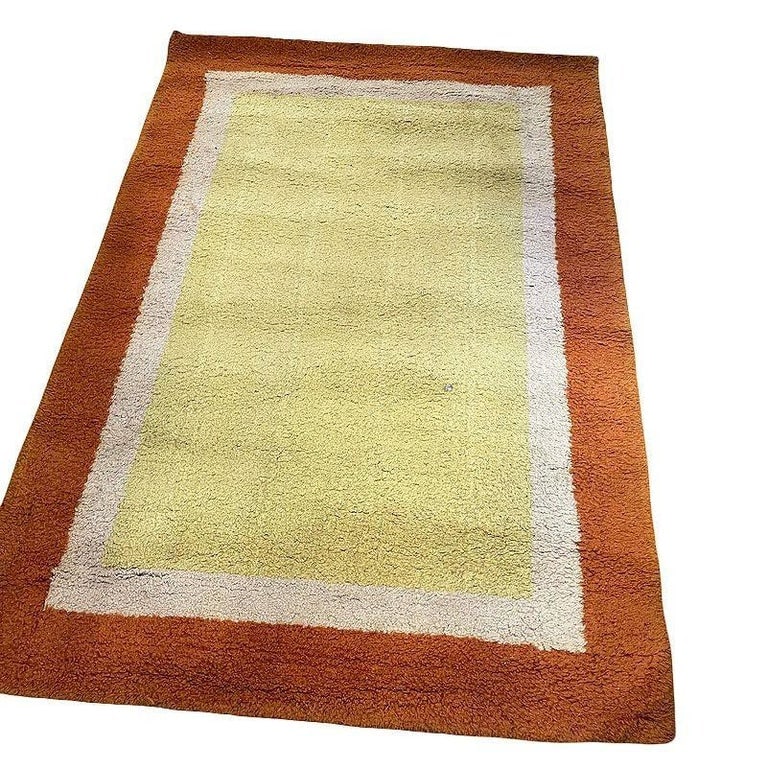 Post Modern Geometric Tricolor Scandinavian Shag Wool Rug - 4