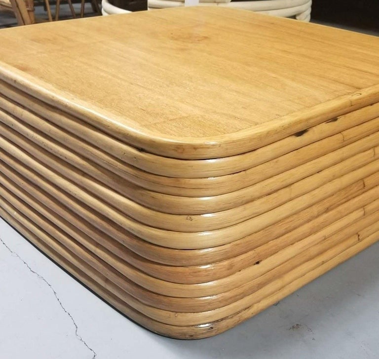 Restored Rattan Solid Stacked Coffee Table - 2